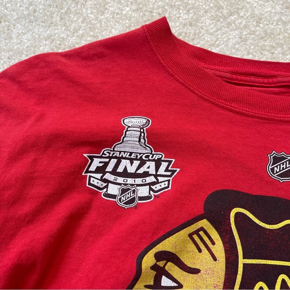 Chicago Blackhawks Shirt Mens Extra Large Red NHL Hockey 2010 Championship Toews - Picture 3 of 12